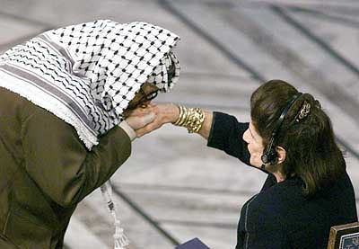 Arafat visita a viúva Rabin